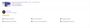 Splunk Enterprise Administration Training Course Part 1 - Systems Admin - 5 out of 5 stars by Dan Gore
