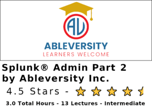 Splunk® Enterprise Administration Training Course for Splunk User Certification and Exam.