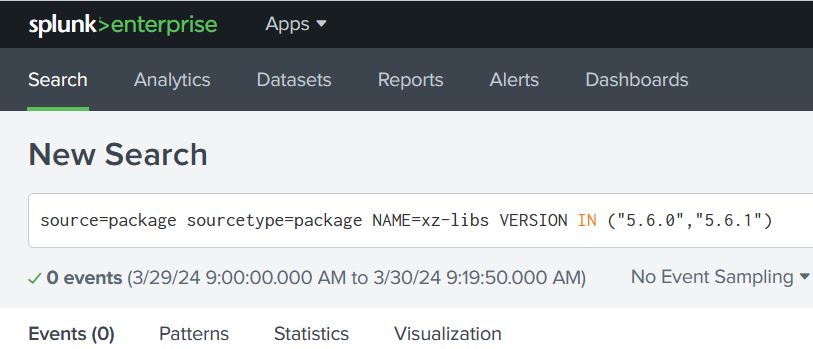 Splunk search for detecting xz-lib CVE-2024-3094 with Splunk® Enterprise